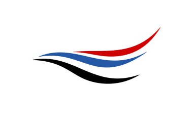 Dalganın renkli düz logo tasarımı.