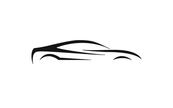 Black Flat Sports Car Icon White Background — Stock Photo, Image