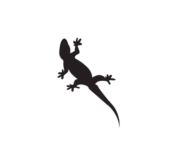 Icono Plano Negro Gecko Sobre Fondo Blanco — Foto de Stock
