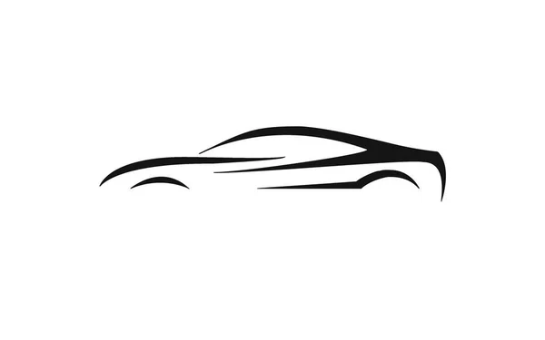 Black Flat Sports Car Icon White Background — Stock Photo, Image