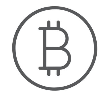 Beyaz arkaplanda Bitcoin düz simgesi.
