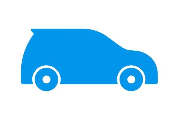 Blue Flat Sports Car Icon White Background — Stock Photo, Image