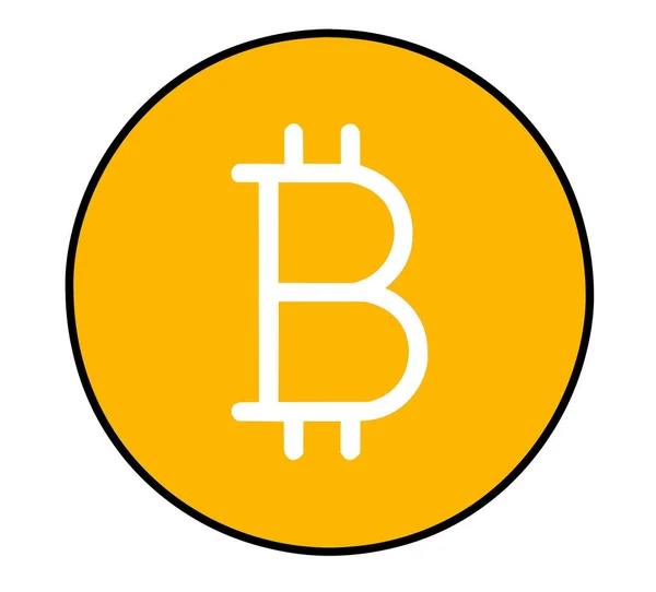 Icono Plano Bitcoin Sobre Fondo Blanco —  Fotos de Stock