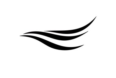 Dalganın siyah düz logo tasarımı.