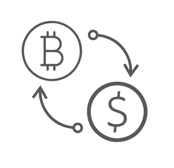 Icono Plano Del Dólar Cambio Divisas Bitcoin Aislado Sobre Fondo —  Fotos de Stock