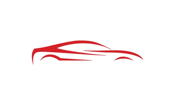 Red Flat Sports Car Icon White Background — Stock Photo, Image