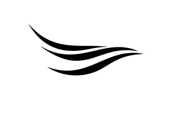 Black Flat Logo Design Wave — Stock Photo, Image