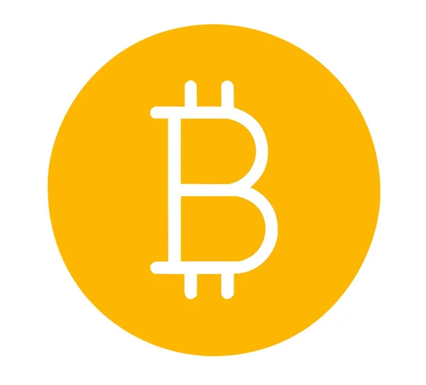 Icono Plano Bitcoin Sobre Fondo Blanco —  Fotos de Stock