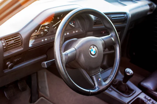 Kyiv Ukraine May 2020 Steering Wheel Old German Car Bmw — 图库照片