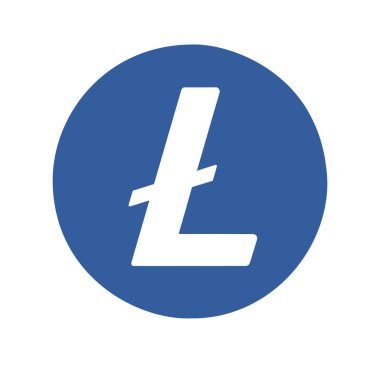 Litecoin, beyaz arkaplanda LTC düz simgesi.
