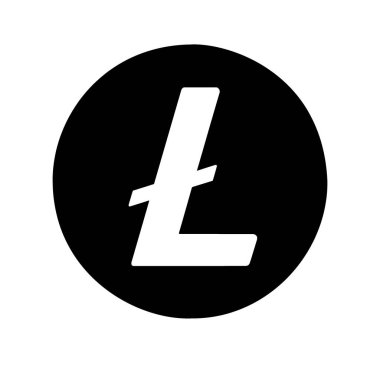 Litecoin, beyaz arkaplanda LTC düz simgesi.