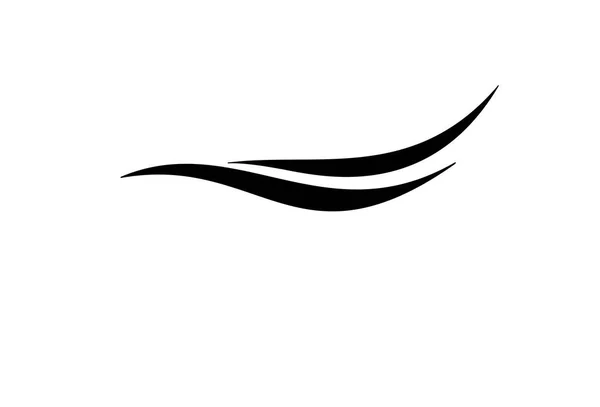 Logotipo Plano Negro Diseño Onda —  Fotos de Stock