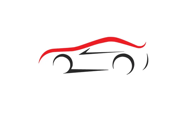 Black Red Flat Sports Car Icon White Background — Stock Photo, Image