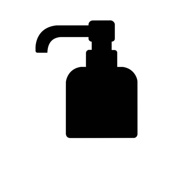Black Flat Antiseptic Sanitizer Icon White Background — Stock Photo, Image