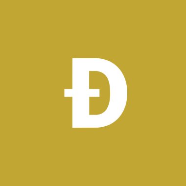 DogeCoin düz simgesi beyaz arkaplanda izole edildi.