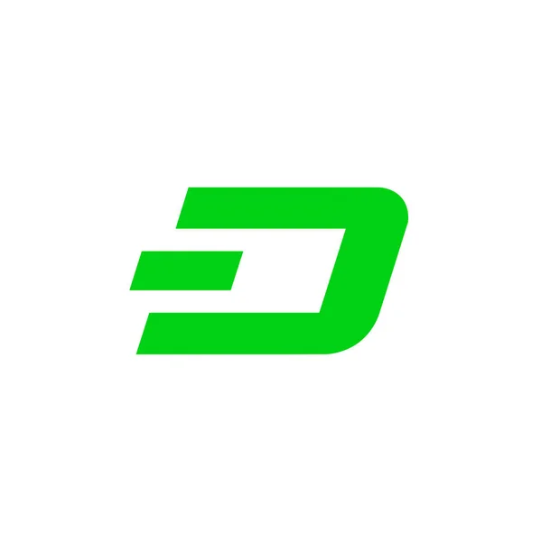 Dash Green Flat Icon Isolated White Background — 스톡 사진