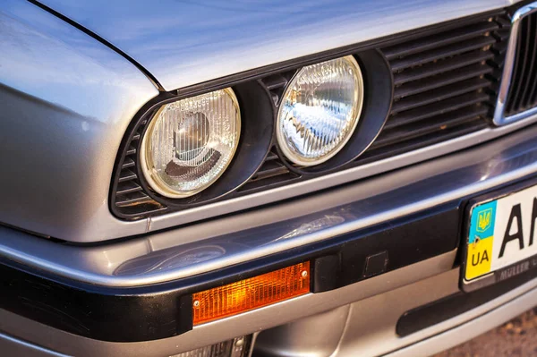 Kyiv Ukraine 2020 Headlights Old German Car Bmw E30 — 스톡 사진