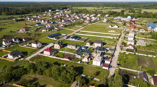 Vue Aérienne Village Ukraine Avec Maisons Routes Campagne — Photo