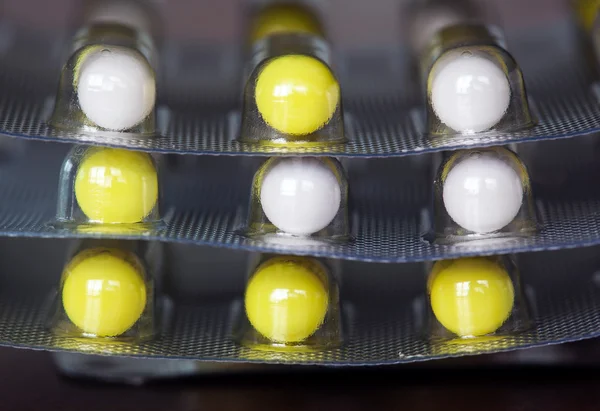 Capsules in a blister pack — Stock Photo, Image