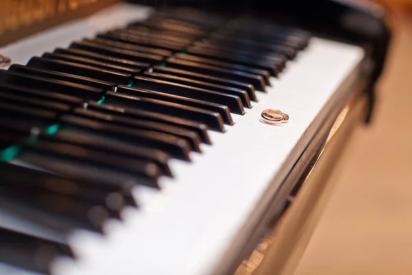 Piyano tuşlarında alyanslar — Stok fotoğraf