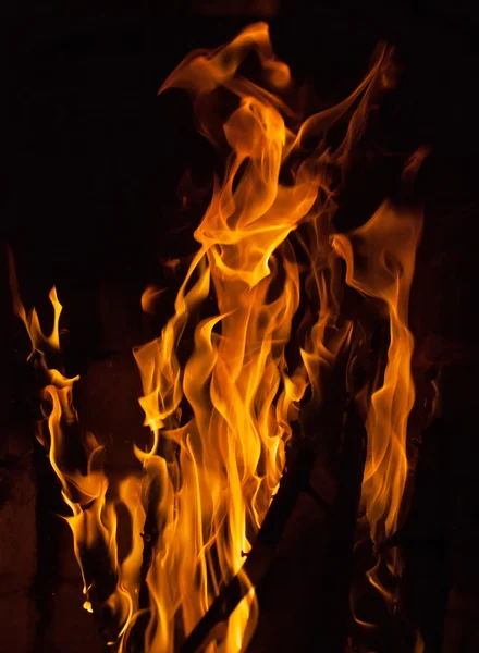 Закрыть пламя огня — стоковое фото