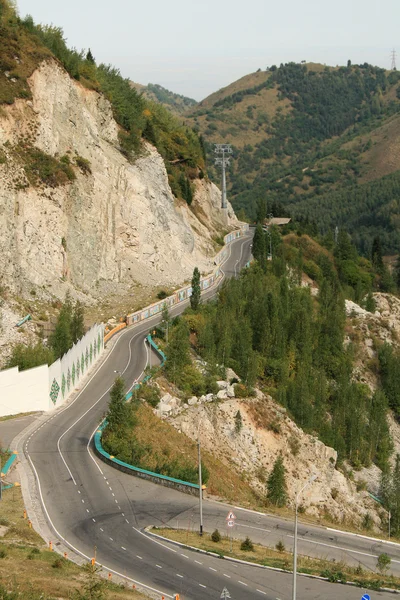 Strada di montagna nel Kazakistan — Foto Stock