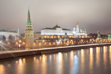 Moskova Kremlin geceleri. Rusya