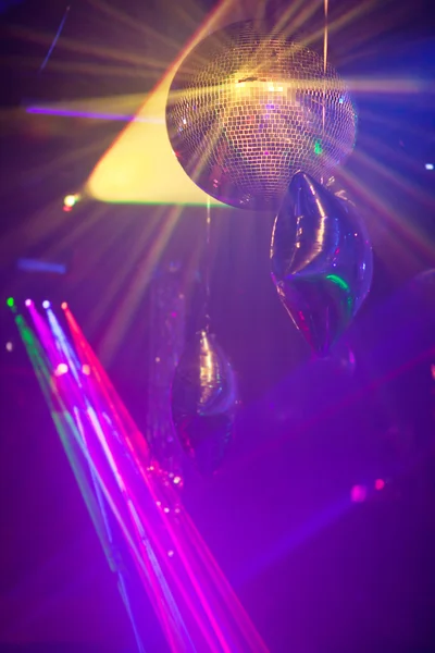 Mirror ball rolling in the night club — Stock Photo, Image