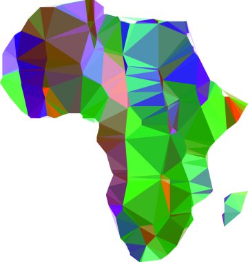 vektör soyut üçgen tarzı Afrika harita