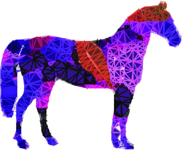 Vector caballo geométrico ilustración multicolor — Vector de stock