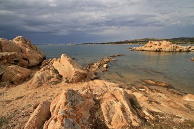 Caprera Island günbatımı, Sardunya, İtalya