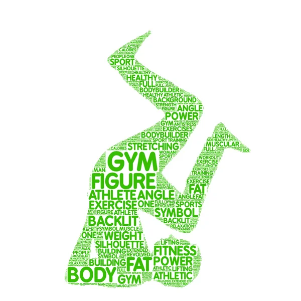 Gym concept vector silhouette tag cloud — Stock Vector