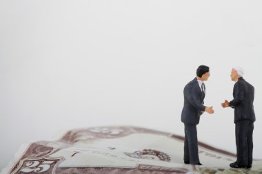 İşadamları Minyatürler ve para