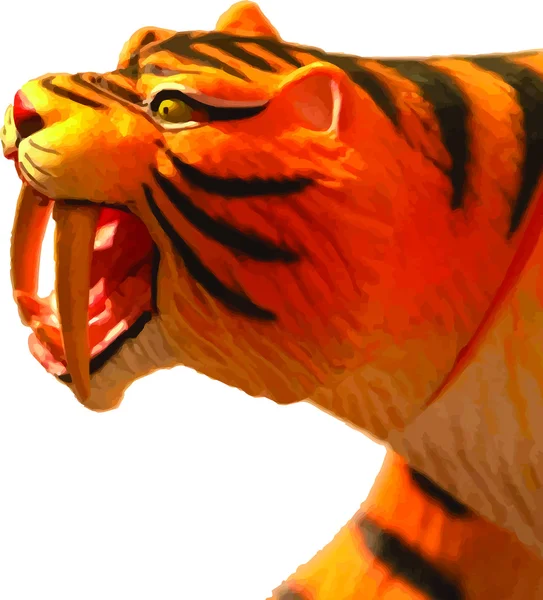 Ilustracja wektorowa z tygrysem szablozębnym — Wektor stockowy