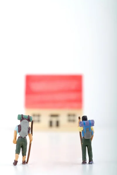 Pěší turisté miniatury — Stock fotografie