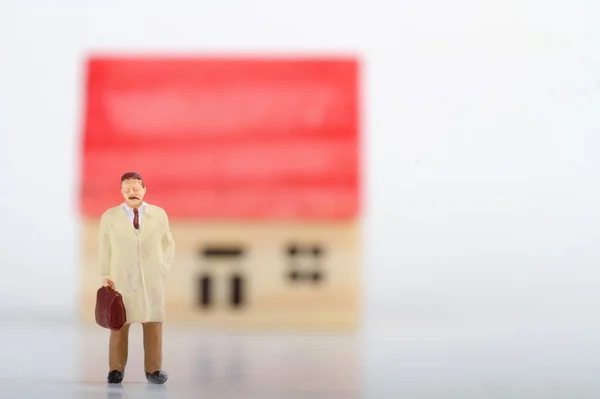 Miniaturowe koncepcji negocjacji nieruchomości — Zdjęcie stockowe