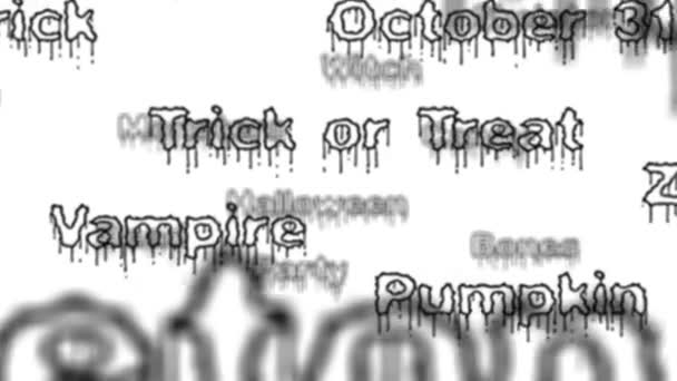 Tło - bezszwowe pętli słów Halloween z alfa matowy — Wideo stockowe