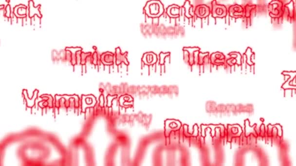 Background - Seamless loop of red Halloween words with alpha matte — Stock Video