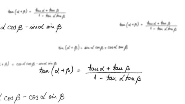 Laço da equação da trigonometria matemática com alfa fosco — Vídeo de Stock