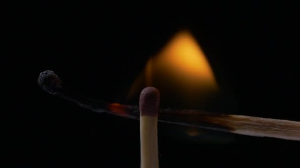 Lighting up a match in slow motion — Stock Video