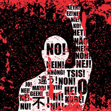 Vektör grunge isyan adam protesto