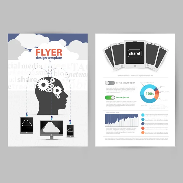 Modèle de conception de brochure vectorielle Illustrations De Stock Libres De Droits