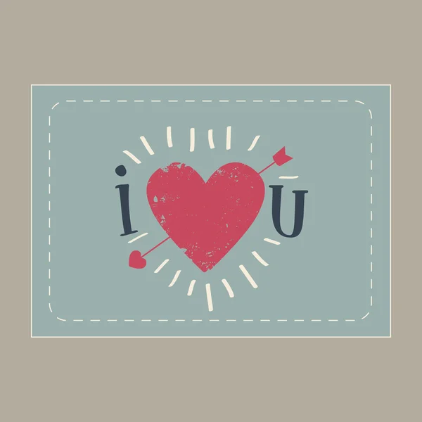 Diseño de tarjeta Valentine Vector Heart — Archivo Imágenes Vectoriales