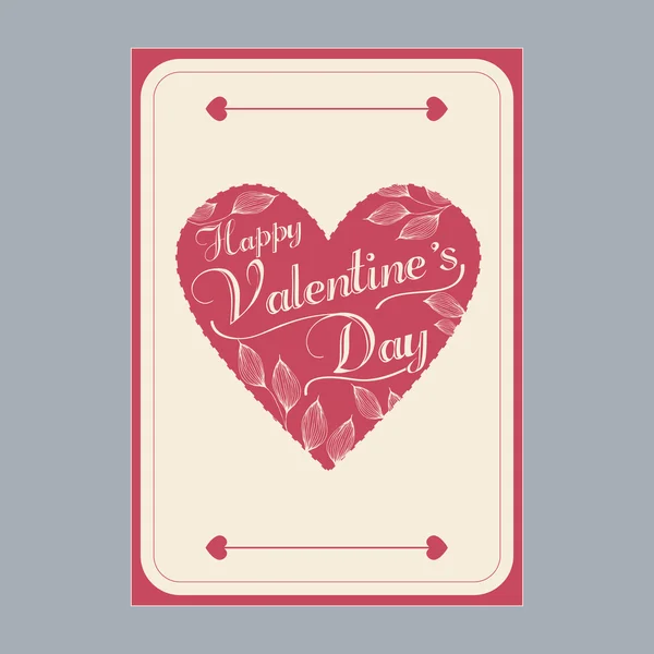 Valentine Vector hart kaart sjabloonontwerp — Stockvector