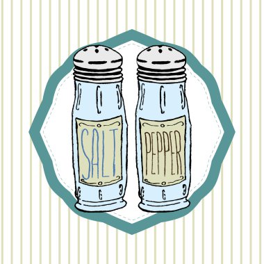 Vintage Salt and Pepper illustration clipart