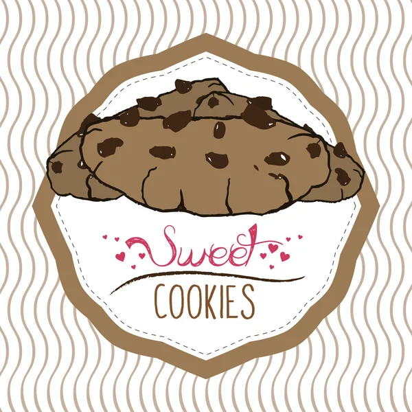 Csokoládé Csorba cookie-k — Stock Vector