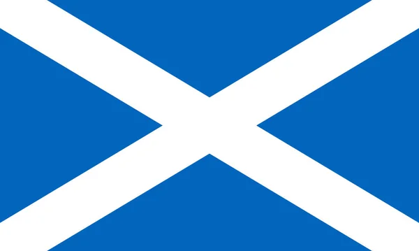 Bandeira da Escócia. Santa Andrews Cross. Bandeira nacional da Escócia proporção padrão e cor. ilustração vetorial —  Vetores de Stock