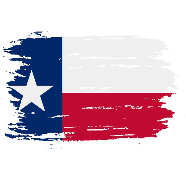 Texas grunge, hasarlı, çizik, eski ve eski. Lone Star State bayrağı. Bir desenli Teksas grunge bayrağı. Teksas eyaletinin bağımsız ruhunun sembolü. — Stok Vektör