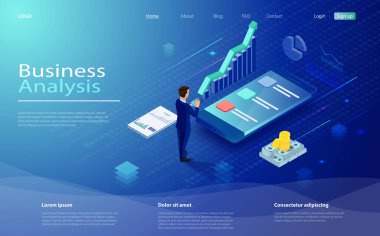 Mali idare kavramı. Karakterli veri analizi kavramı. İş stratejisi, analiz verileri, yatırım. İş başarısı.