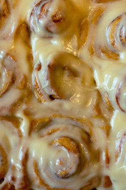 Krem peynirli tarçın ruloları, arka plan 